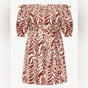 Eloquii Elements Off The Shoulder Cotton Pullover Belted Dress Size 22